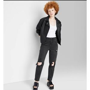 Wild Fable Jeans Womens 00 Black Wash Super High Rise tapered straight